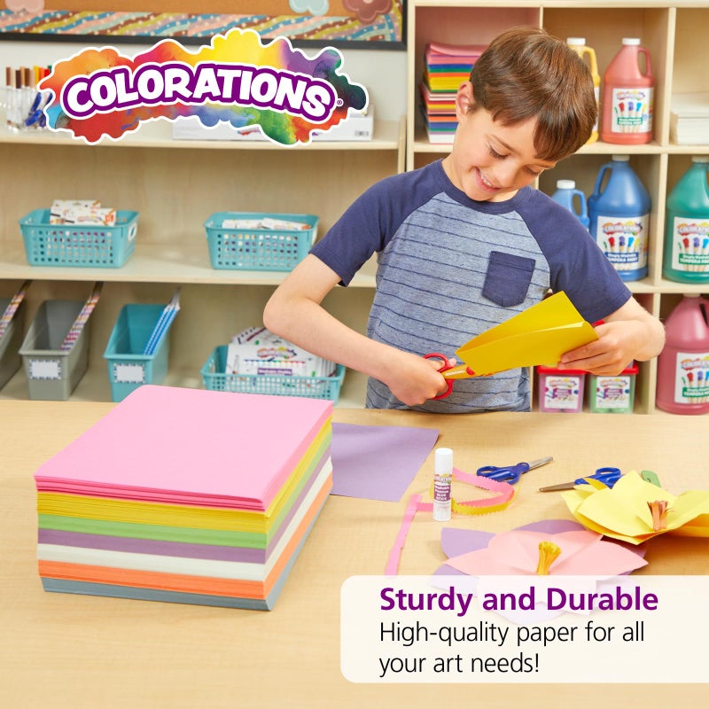 Colorations Construction Paper for Kids - 7 Bright Colors - 600 Bulk Sheets of 9"X12" - Assorted Pack of Heavy-Duty Craft Paper, Bulk School Supplies - Image 4